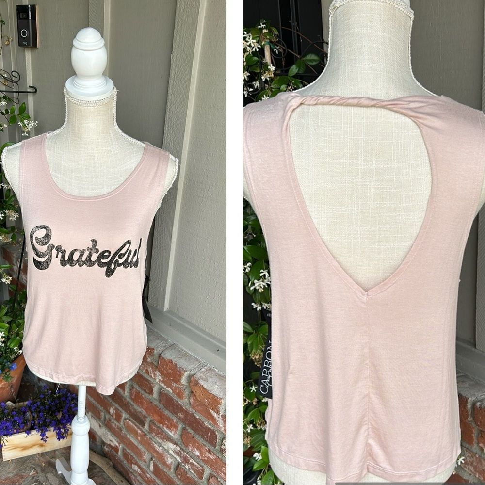 NWT Carbon Copy Grateful Twist Back Sleeveless Muscle Tank Size: M
